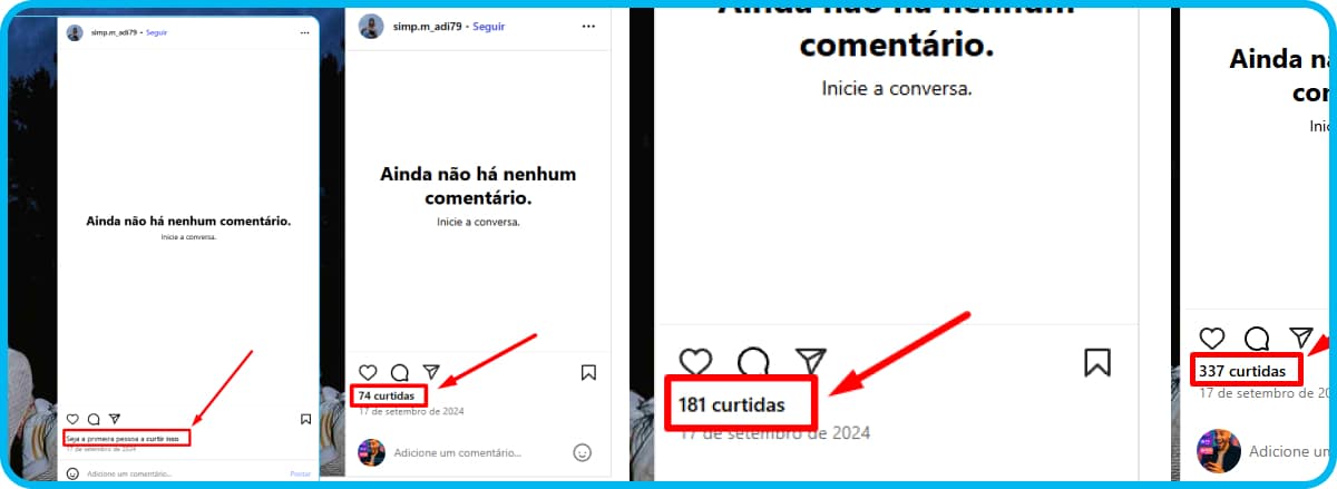 Resultados reais mostrando o antes e depois