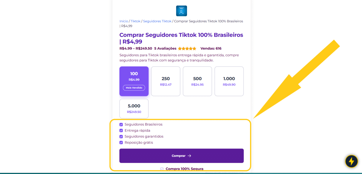 Comprar Seguidores Tiktok 100% Brasileiros | R$4,99 1 Como começar a comprar seguidores TikTok na Agência Zuric