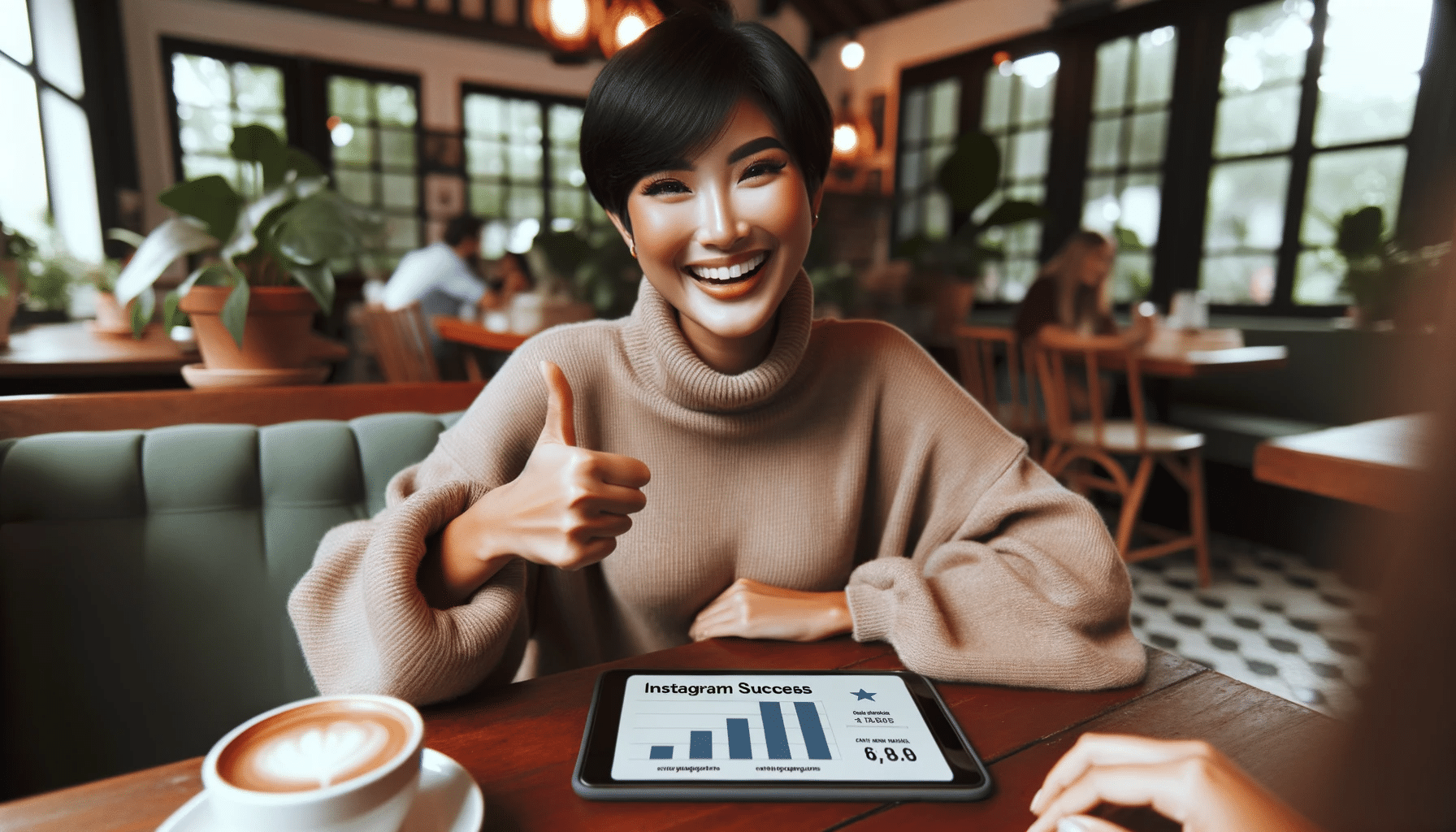 digital influencer feliz por ver sua conta crescendo no Instagram