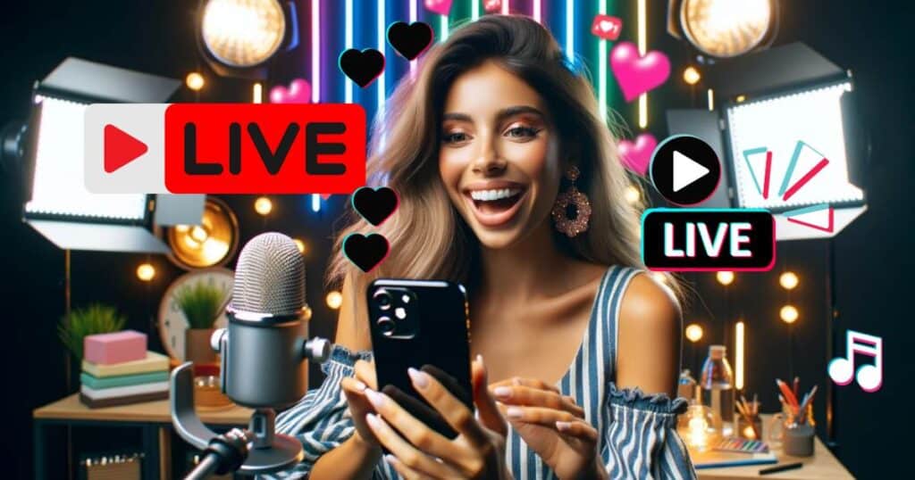 mulher fazendo live no tiktok