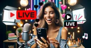 mulher fazendo live no tiktok