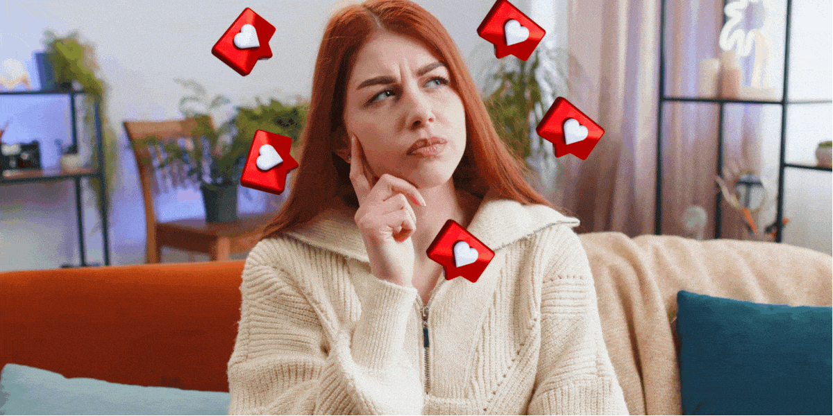 Jovem mulher com dúvidas sobre como ocultar visualizações do Instagram