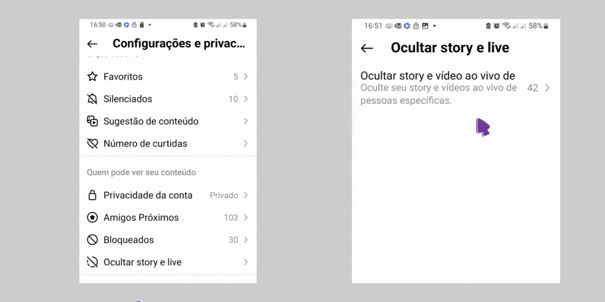 Tutorial de como ocultar visualizações do Instagram
