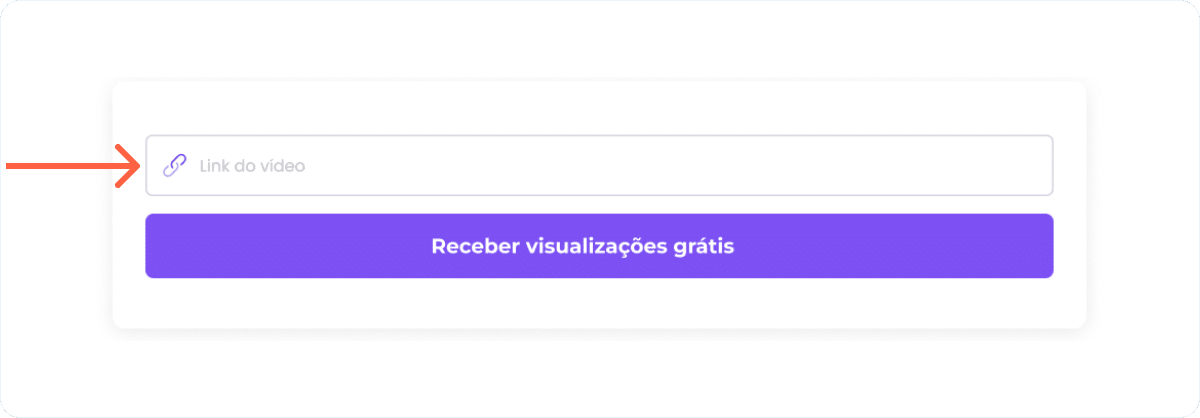 Local onde a pessoa precisa colocar o link do vídeo para receber as visualizações grátis