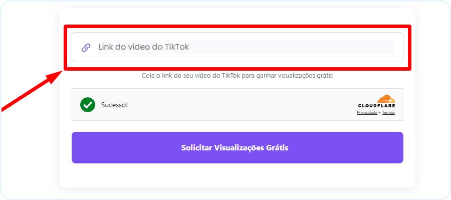 Formulário para colocar o link do vídeo do Tiktok para ganhar visualizações grátis Formulário para colocar o link do vídeo do Tiktok para ganhar visualizações grátis